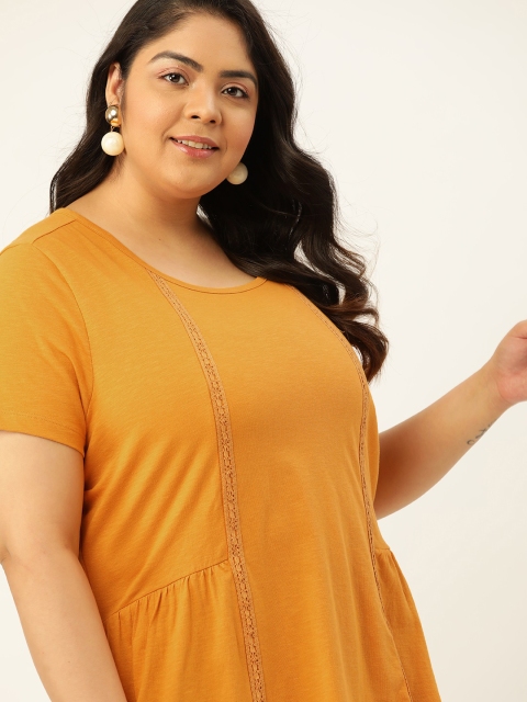 

Sztori Plus Size Mustard Yellow Regular Top