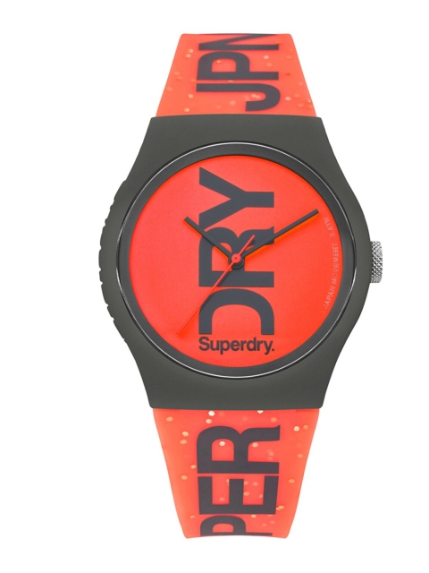 

Superdry Men Coral Orange & Black Analogue Watch SYL189CE