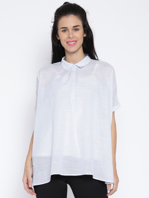 

ONLY Blue Striped Boxy Shirt