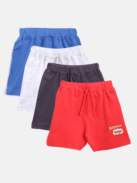 

Moms Love Boys Pack of 4 Assorted Pure Cotton Solid Regular Fit Shorts