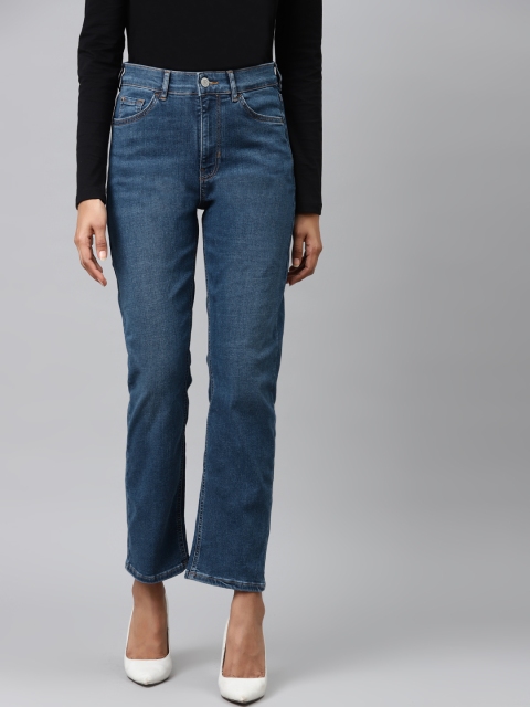 

Marks & Spencer Women Blue Straight Fit Mid-Rise Clean Look Stretchable Jeans