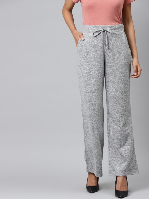 

Marks & Spencer Women Grey Melange Solid Regular Trousers
