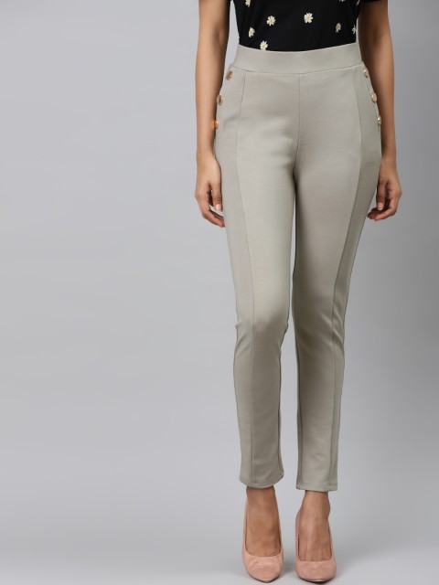 

Marks & Spencer Women Grey Regular Fit Solid Treggings