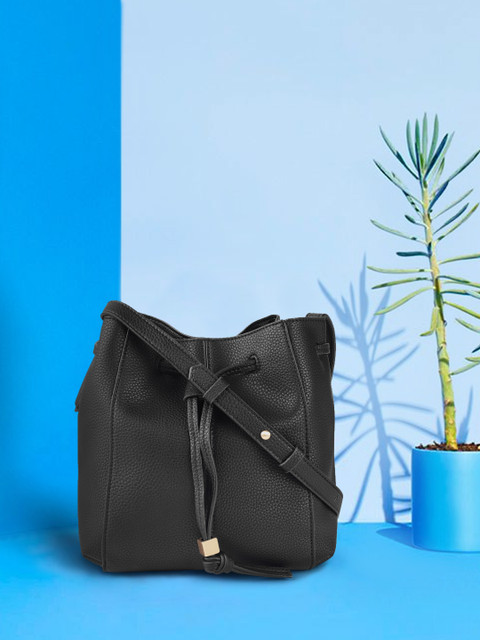 

Marks & Spencer Black Solid Bucket Sling Bag
