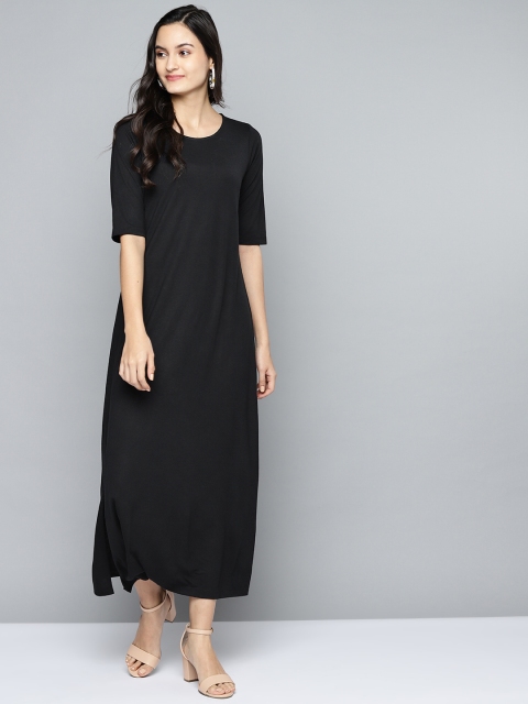 

Femella Women Black Solid Maxi Dress