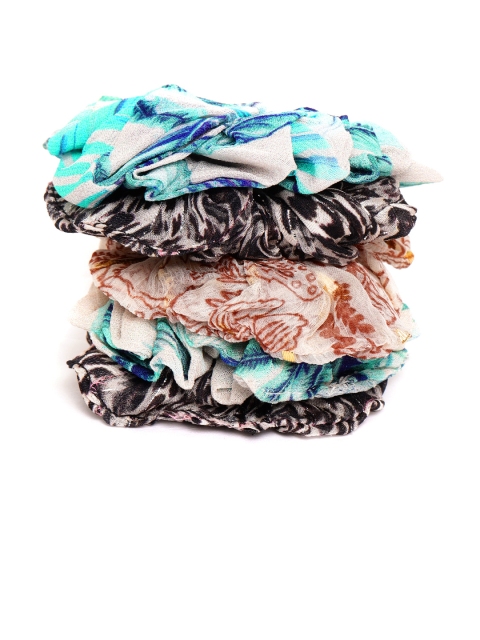 

I AM FOR YOU Women Set of 5 Printed Scrunchies, Multi