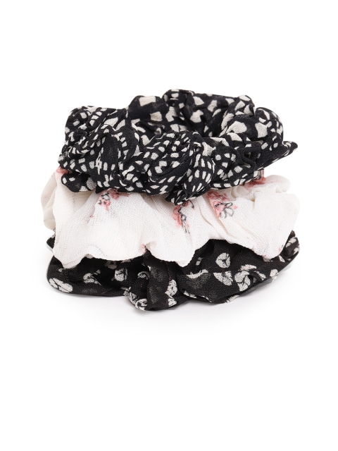 

I AM FOR YOU Set of 3 Printed Scrunchies, Black