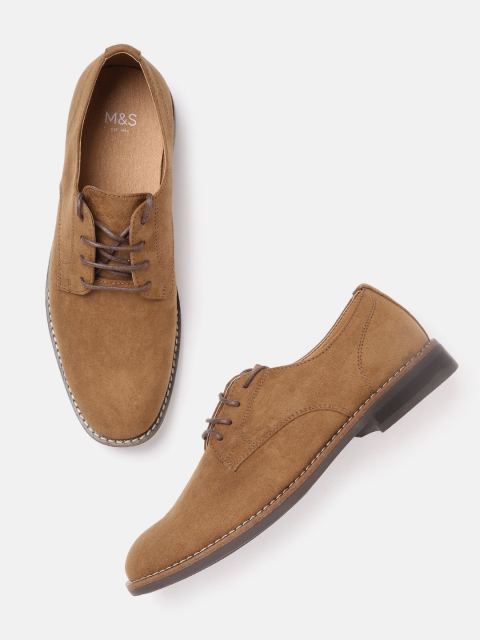 

Marks & spencer Men Brown Solid Suede Finish Derbys