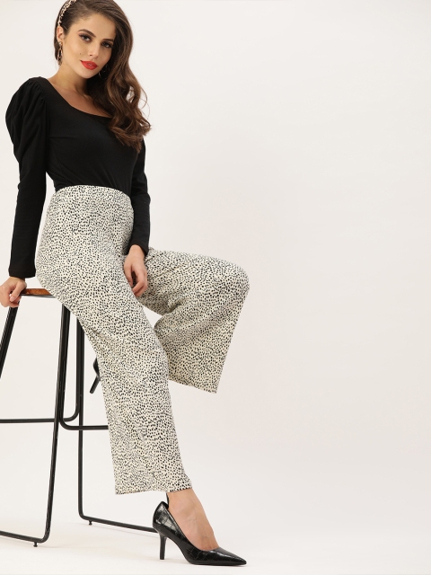 

Faballey Black Solid Puff Sleeves Regular Top