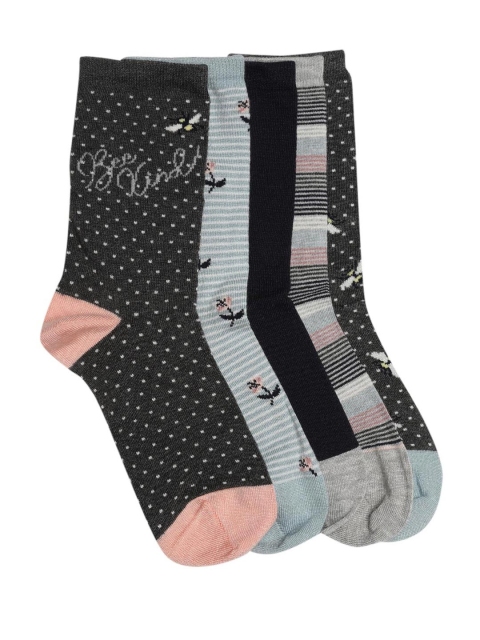 

Marks & Spencer Women Pack of 5 Above Ankle-Length Socks, Grey