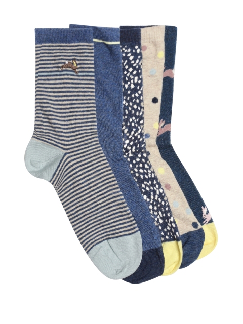 

Marks & Spencer Women Pack of 5 Above Ankle Length Socks, Navy blue