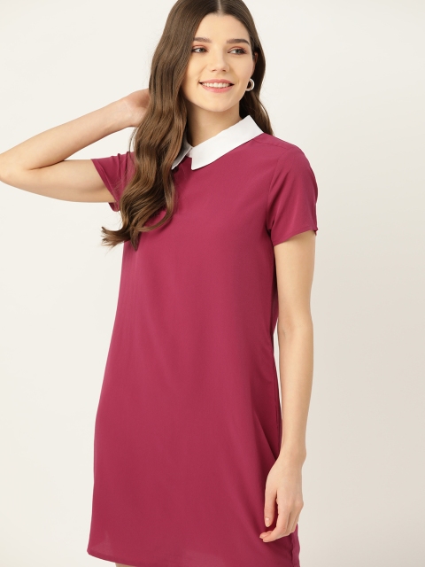 

DressBerry Women Magenta Solid Sheath Dress