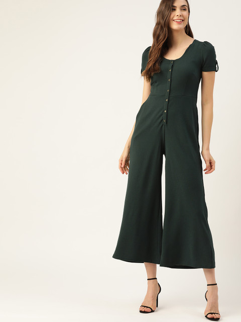 

DressBerry Green Solid Basic Jumpsuit