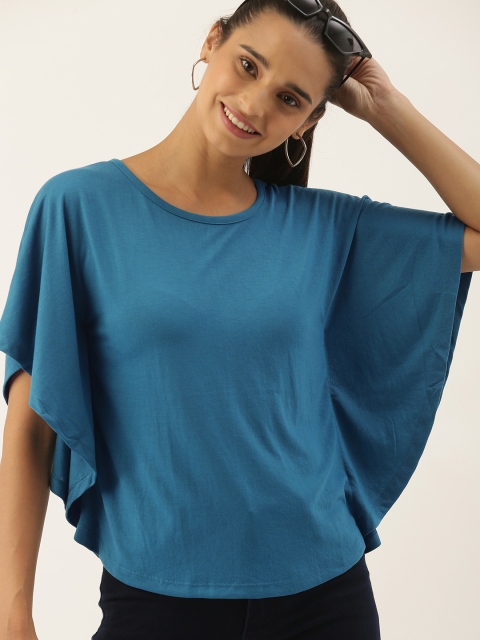 

DressBerry Blue Extended Sleeves Regular Top