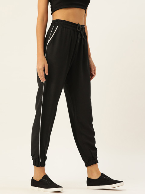 

DressBerry Women Black Solid Woven Joggers