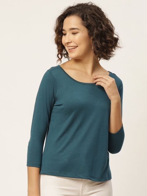 

DressBerry Women Teal Blue Regular Top