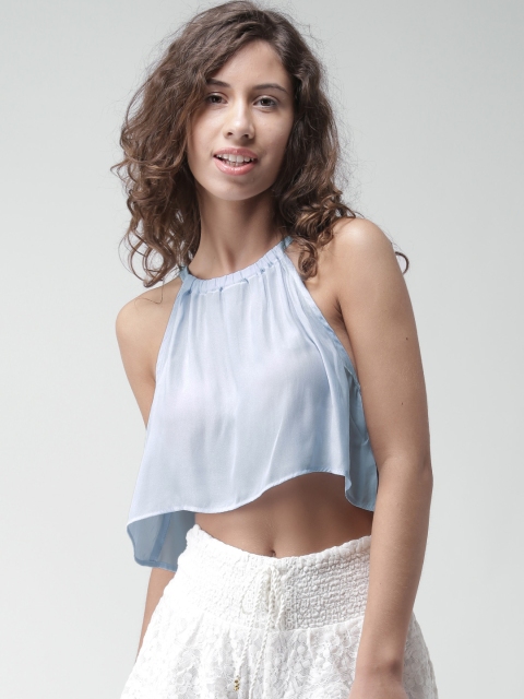 

FOREVER 21 Powder Blue Polyester Crop Top