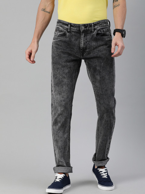 

WROGN Men Grey Slim Fit Mid-Rise Clean Look Stretchable Jeans