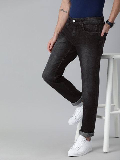 

WROGN Men Black Slim Fit Mid-Rise Clean Look Stretchable Jeans