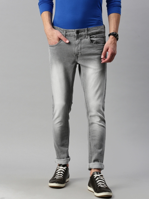 

WROGN Men Grey Slim Fit Light Fade Stretchable Jeans