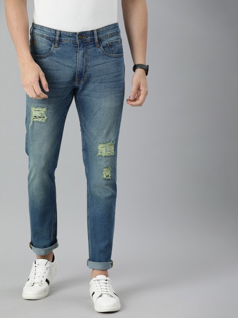 

WROGN Men Blue Slim Fit Mid-Rise Mildly Distressed Stretchable Jeans