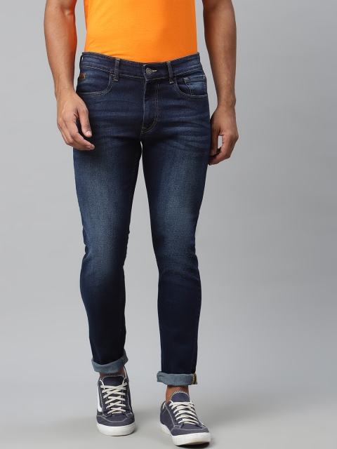 

WROGN Men Navy Blue Slim Fit Light Fade Stretchable Jeans