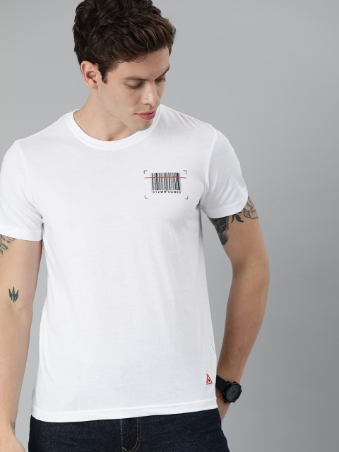 

WROGN Men White Slim Fit Solid Round Neck T-shirt