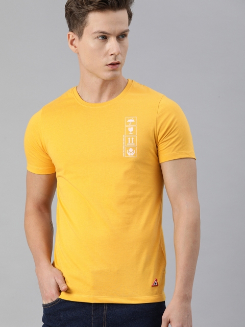 

WROGN Men Yellow Slim Fit T-shirt