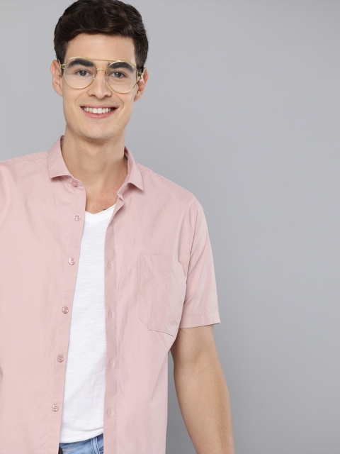 

Mast & Harbour Men Pink Solid Pure Cotton Regular Fit Casual Shirt