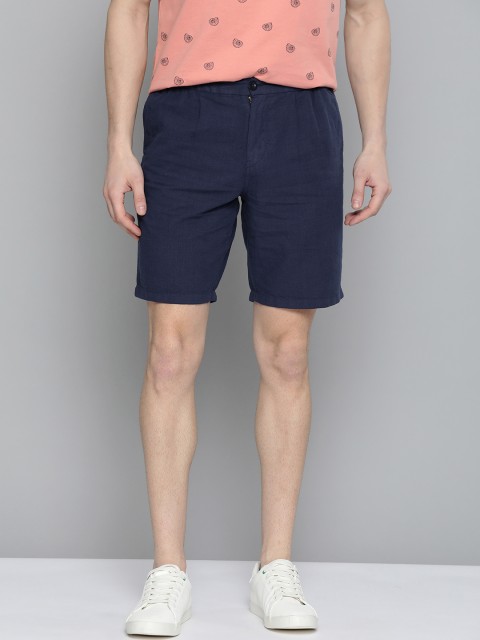 

Mast & Harbour Men Navy Blue Solid Regular Fit Shorts