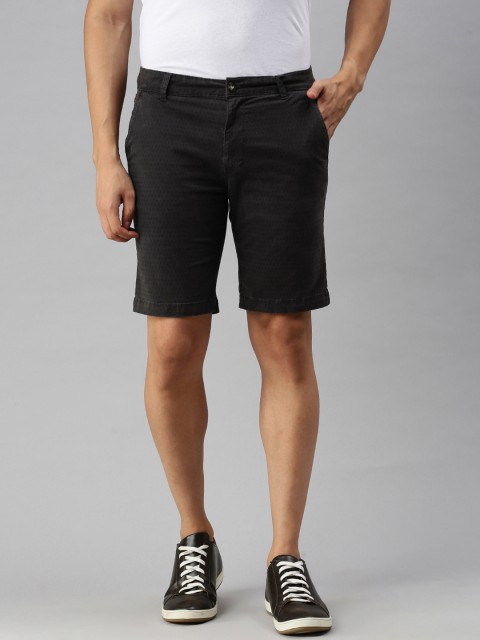 

WROGN Men Black Solid Slim Fit Regular Shorts