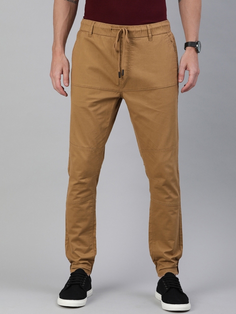 

WROGN Men Camel Brown Slim Fit Solid Joggers