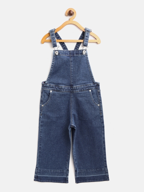 

Pepe Jeans Girls Navy Blue Solid Denim Dungarees