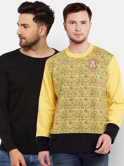 

VIMAL JONNEY Men Pack of 2 Sweatshirts, Yellow
