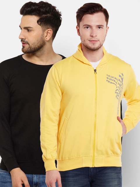 

VIMAL JONNEY Men Pack of 2 Sweatshirts, Yellow