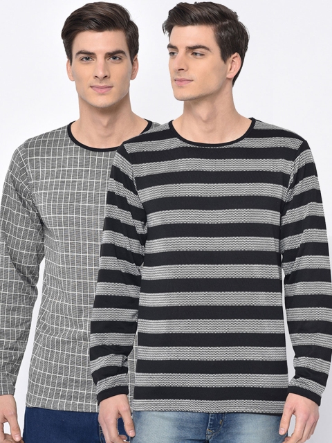 

VIMAL JONNEY Men Pack of 2 Round Neck T-shirt, Black