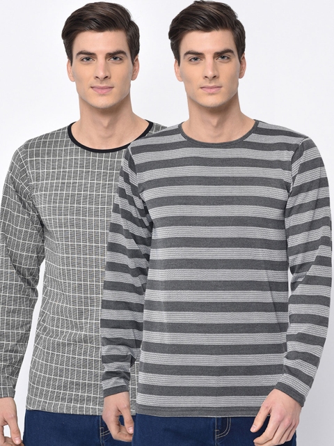 

VIMAL JONNEY Men Pack of 2 Round Neck T-shirt, Grey