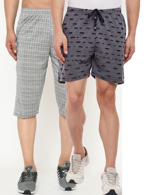 

VIMAL JONNEY Men Pack of 2 Grey Shorts