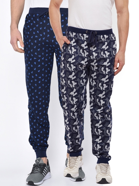 

VIMAL JONNEY Men Pack of 2 Navy Blue Printed Joggers
