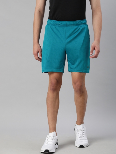 

Nike Men Teal Blue Self Design Regular Fit Dri-Fit MNSTR MESH 5.0 Training Shorts