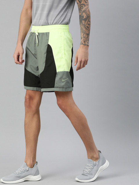 

Nike Men Black & Grey Colourblocked Regular Fit Throwback Sustainable Basketball Shorts