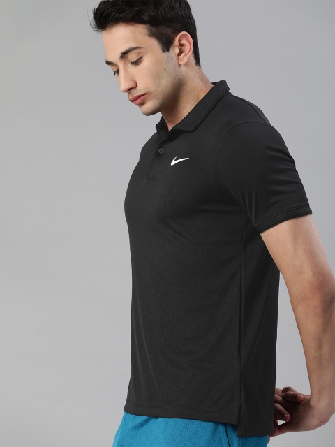 

Nike Men Black Standard Fit Dri-FIT NKCT DF VCTRY Polo Collar Tennis T-shirt