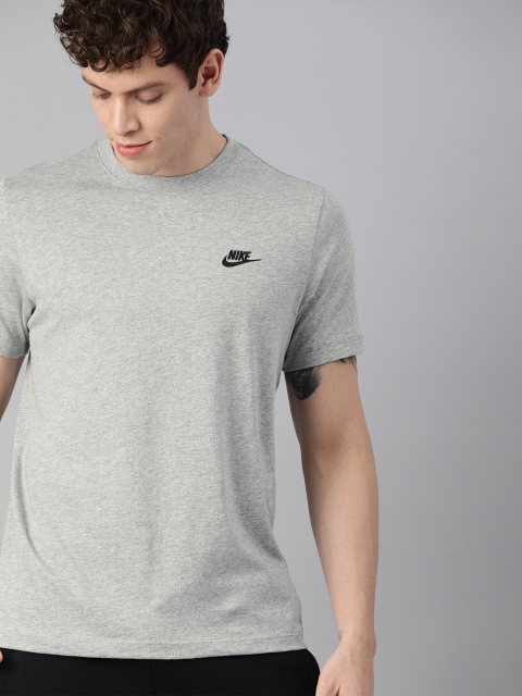 

Nike Men Grey Melange Club Cotton T-shirt