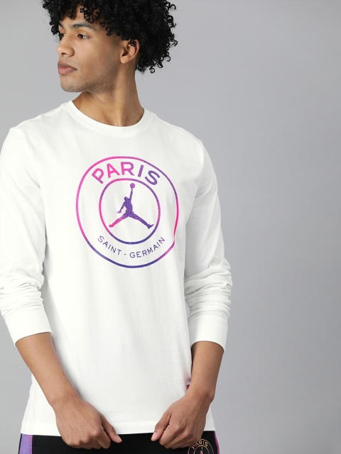 

Nike Men White Printed Round Neck T-shirt