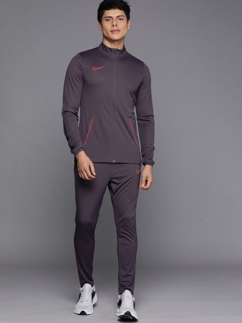 

Nike Men Purple Solid Dry-FIT Academy Knit Soccer Tracksuit