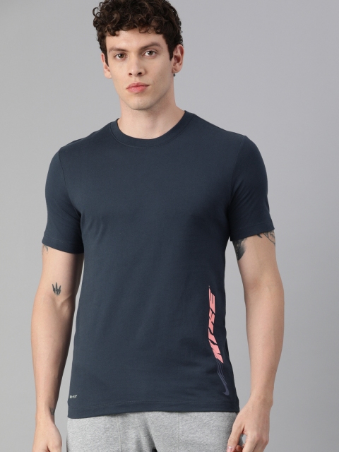 

Nike Men Navy Blue Solid DFC TEE SC SP21 Round Neck Training T-shirt