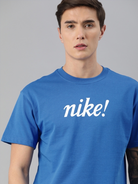 

Nike Men Blue Printed Round Neck ECH MOJIT-shirt
