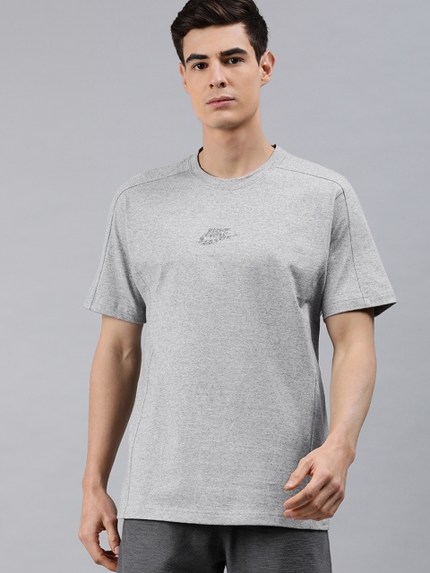 

Nike Men Grey Melange SS JSY TOP REVIVAL Solid Round Neck T-shirt