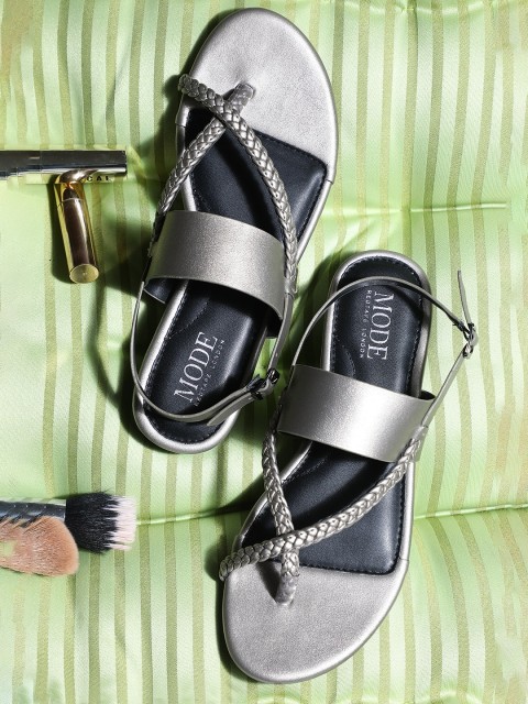 

Mode by Red Tape Women Grey Solid Open Toe Flats