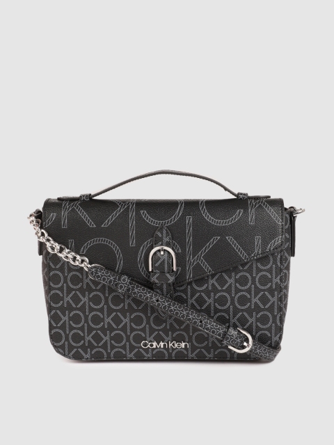 

Calvin Klein Black Printed Satchel